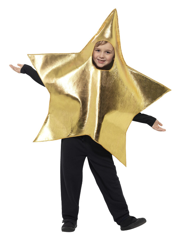 Shining Star Costume, Gold, With Tabard, Suitable for all Ages up to 7 Years