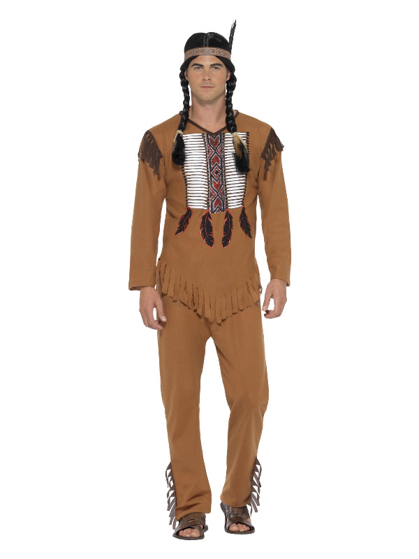 Native American Inspired Warrior Costume, Brown
