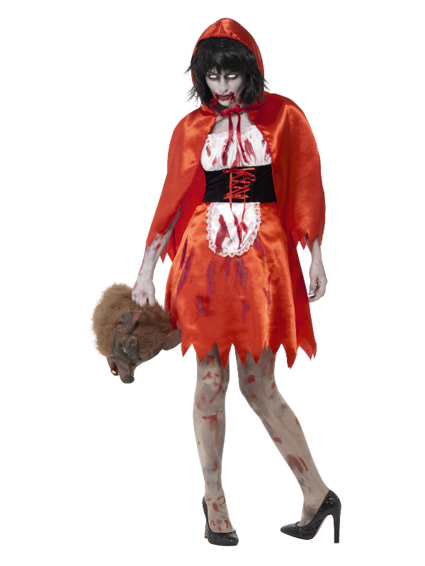 Zombie Little Miss Hood Costume, Red