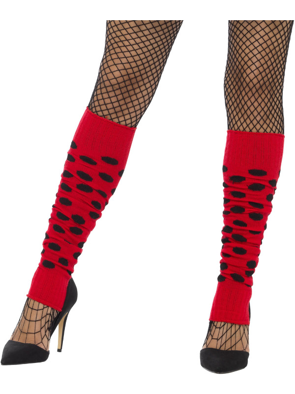 Legwarmers, Black & Red, Spotted