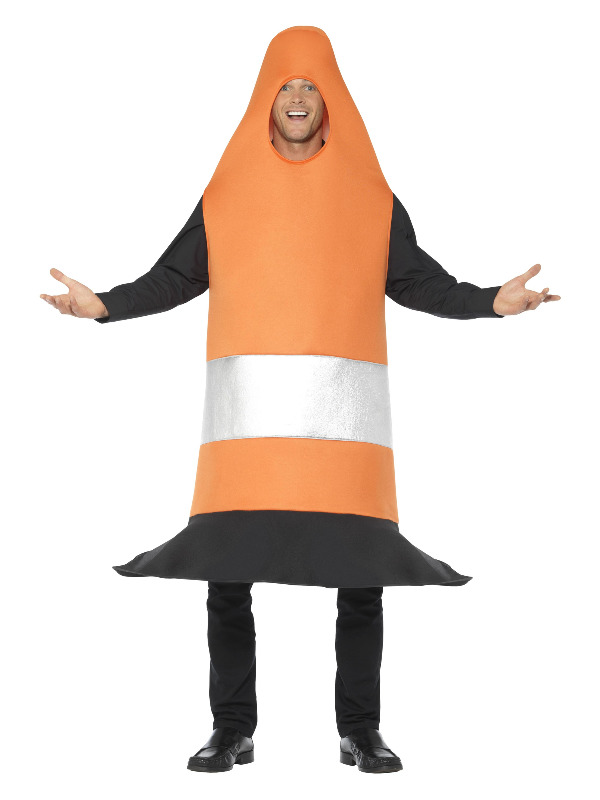 Traffic Cone Costume, Orange, with Tabard