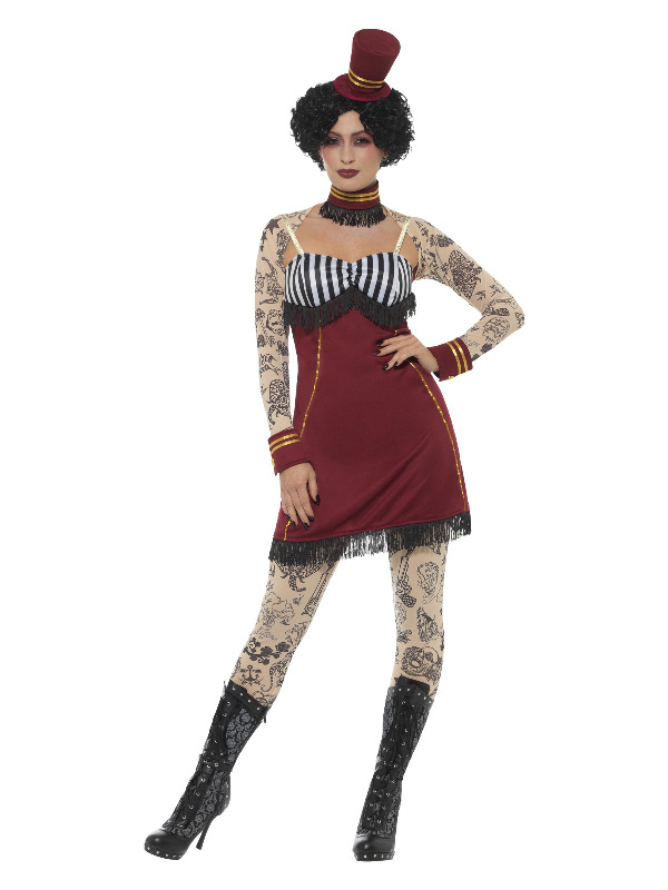 Deluxe Tattoo Lady Costume, Red