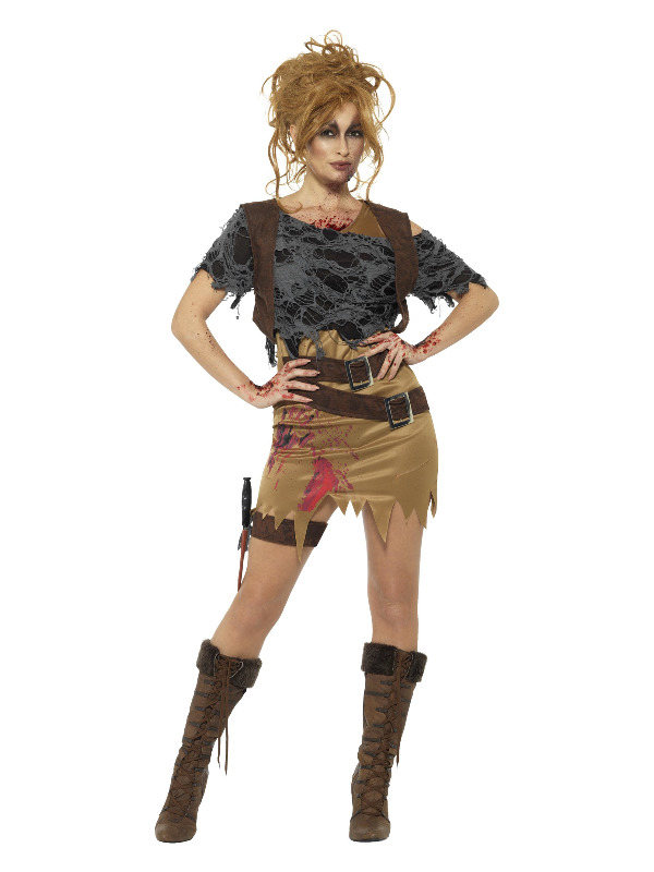 Deluxe Zombie Huntress Costume, Brown