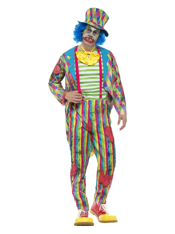 Deluxe Patchwork Clown Costume, Male, Multi-Colour