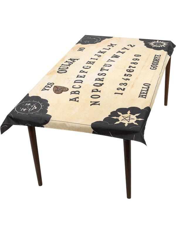 Ouija Board Table Cloth & Planchette Coaster, Natural, 195x115cm / 77x45in