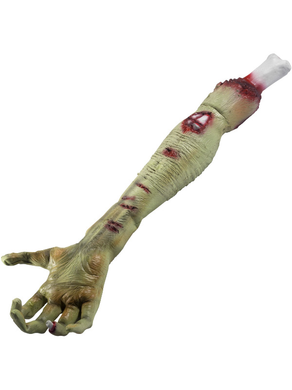 Latex Zombie Rotting Flesh Arm Prop, Green, 58x15x8cm / 23x6x3in