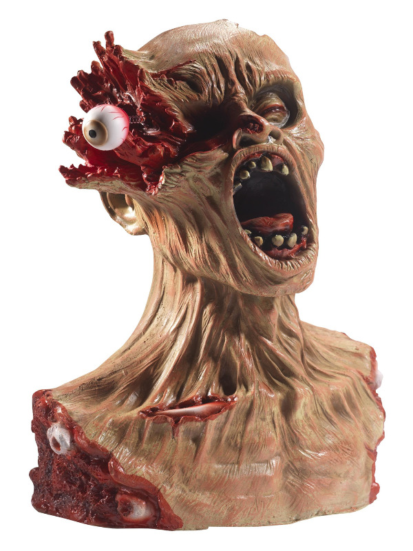 Latex Exploding Eye Zombie Bust Prop, Multi-Coloured, 40x33x22cm / 16x13x9in