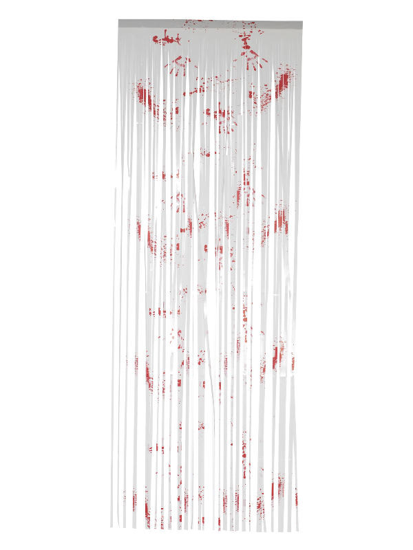 Blood Drip Shimmer Curtain, Red & White, 91x244cm / 36x96in