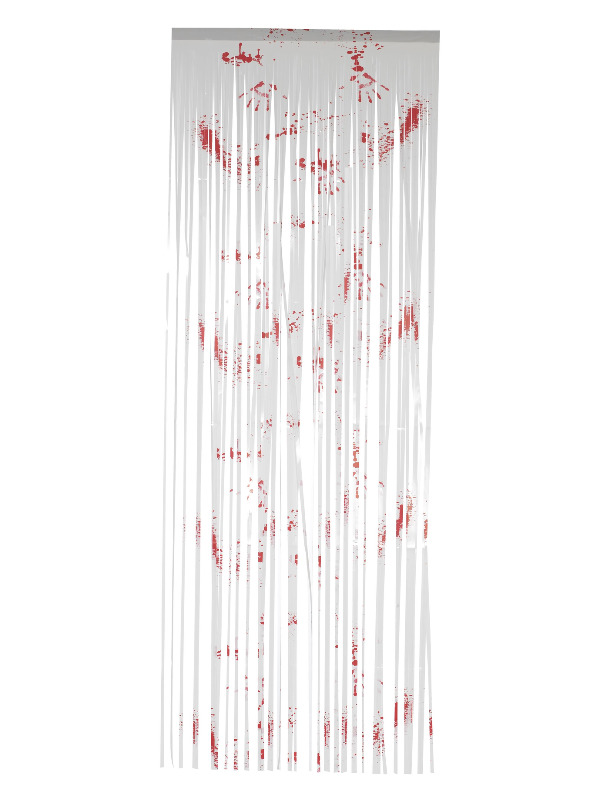 Blood Drip Shimmer Curtain, Red & White, 91x244cm / 36x96in
