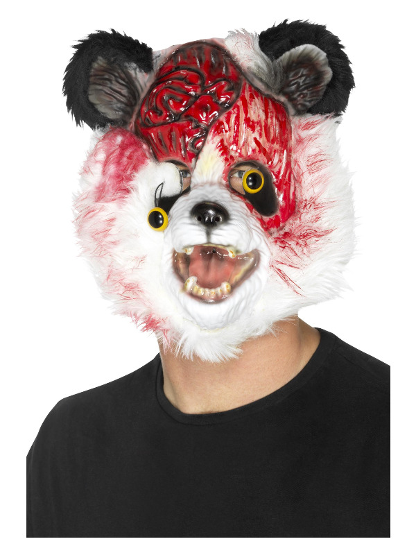 Zombie Panda Mask, Black & White, EVA, with Fur