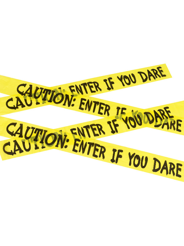 Caution Enter If You Dare Tape, Yellow & Black, 6m / 236in