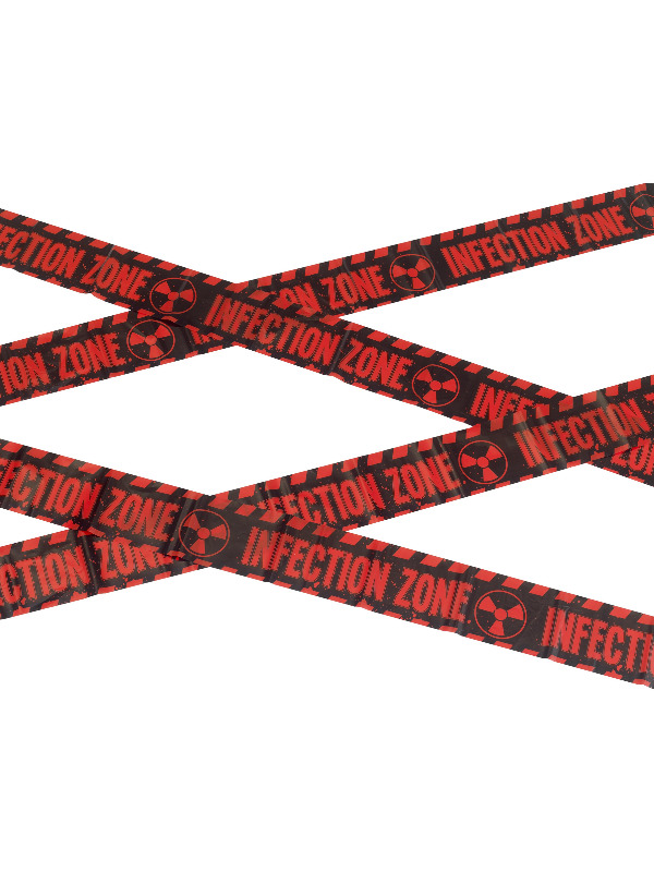 Zombie Infection Zone Caution Tape, Red & Black, 6m / 236in