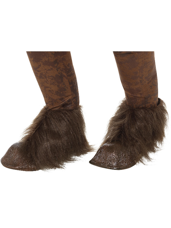 Beast / Krampus Demon Hoof Shoe Covers, Brown, Latex, with Fur