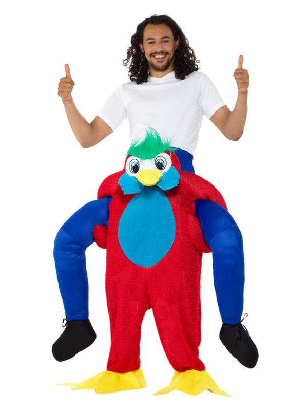 Piggyback Parrot Costume, Multi-Coloured, with One Piece Suit & Mock Legs