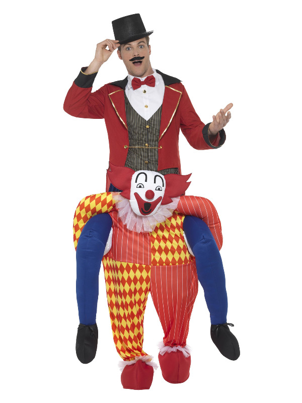 Piggyback Clown Costume, Yellow, One Piece Suit with Mock Legs