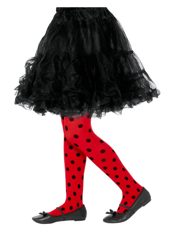 Ladybird Spot Tights, Childs, Red & Black