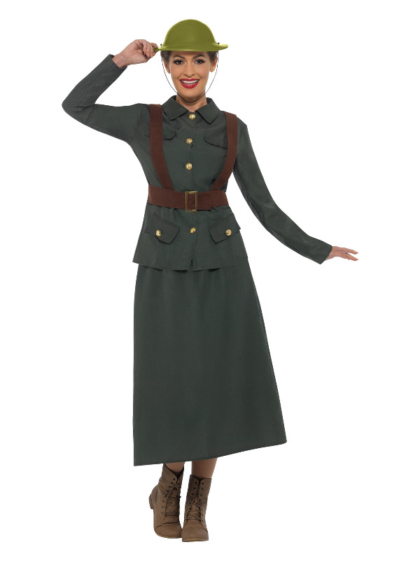 WW2 Army Warden Lady Costume, Green