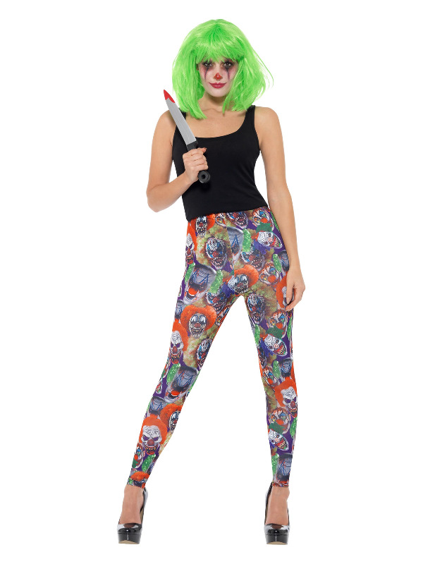 Creepy Clown Leggings, Multi-Coloured