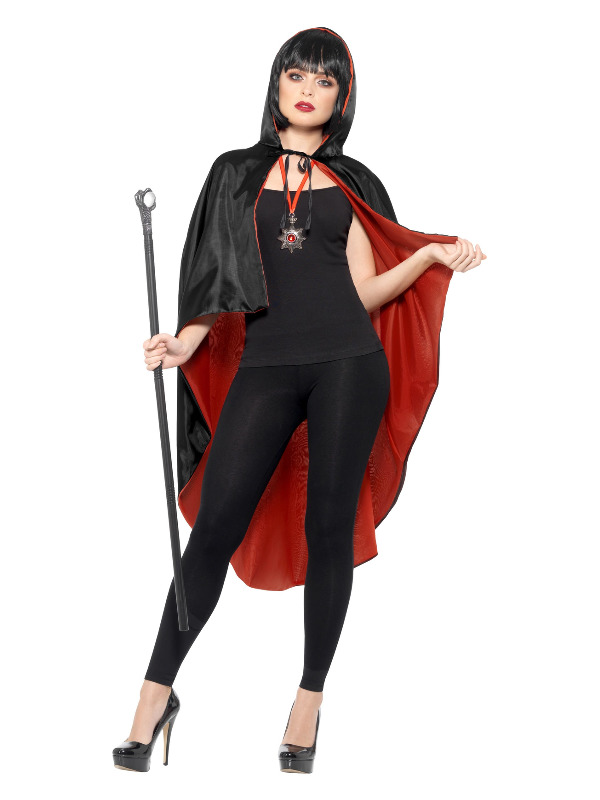 Vampire Kit, Black, with Reversible Cape, Detachable Cane & Metal Medallion