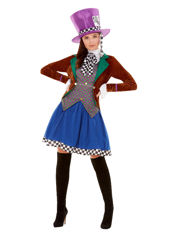 Miss Hatter Costume, Multi-Coloured