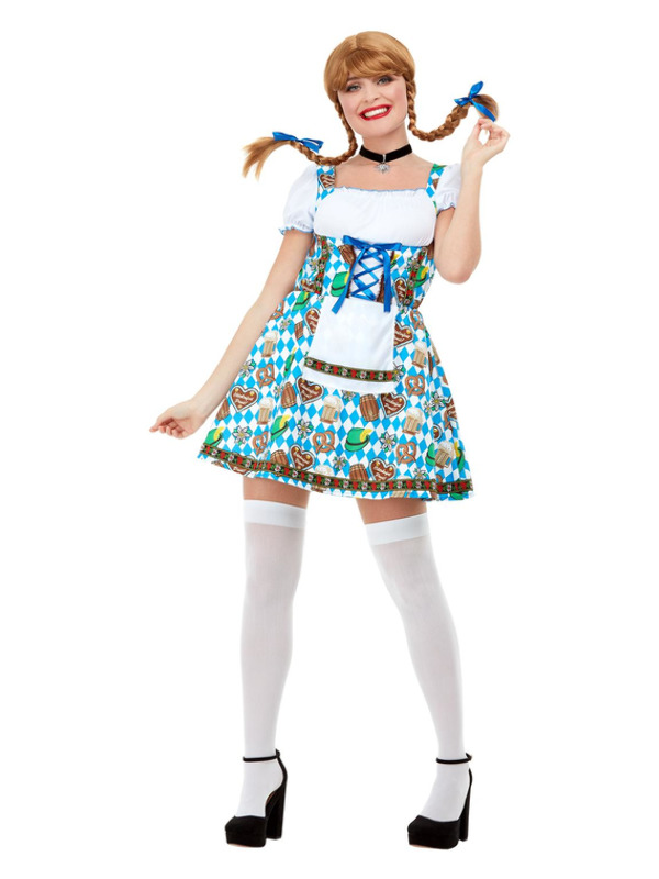 Oktoberfest Beer Maiden Costume, Blue
