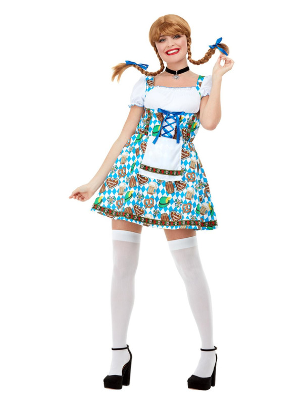 Oktoberfest Beer Maiden Costume, Blue