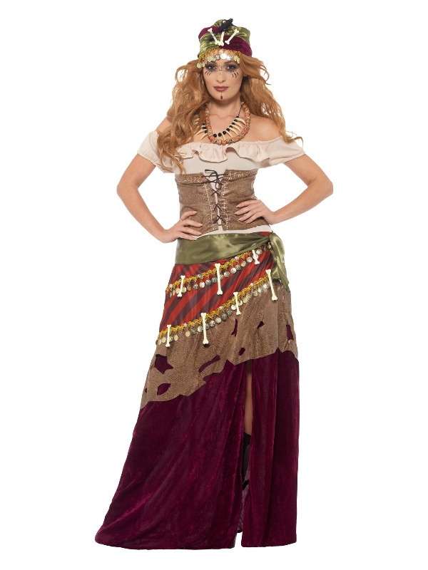 Deluxe Voodoo Priestess Costume, Multi-Coloured
