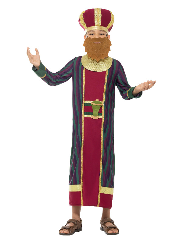 King Balthazar Costume, with Robe, Multi-Coloured