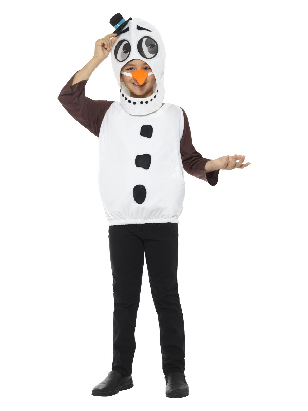 Snowman Costume, with Tabard, Carrot Nose, White