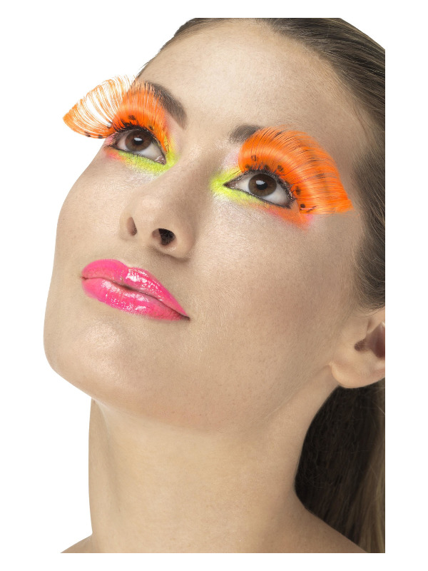 80s Polka Dot Eyelashes, Neon Orange, Contains Glue