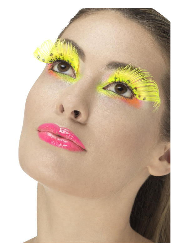 80s Polka Dot Eyelashes, Neon Yellow, Contains Glue