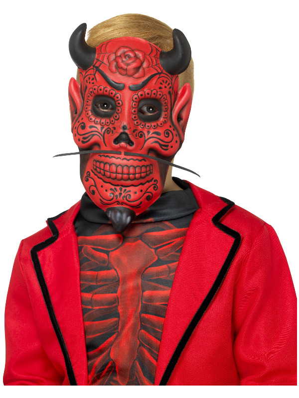 Day of the Dead Devil Mask, Childs, Red, EVA