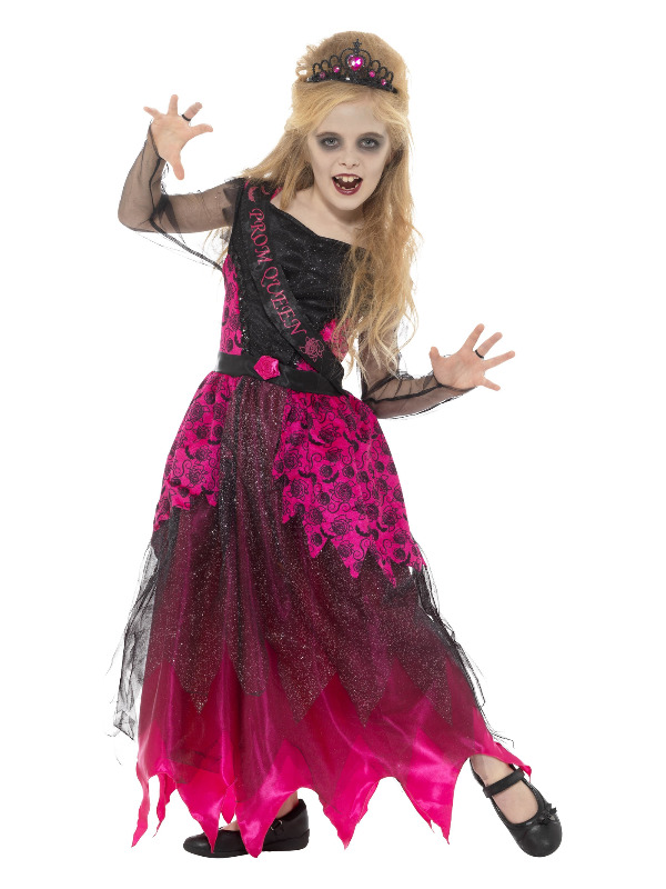 Deluxe Gothic Prom Queen Costume, Pink & Black