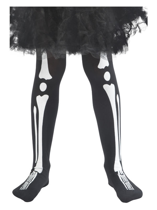 Skeleton Tights, Child, Black, Age 6-12