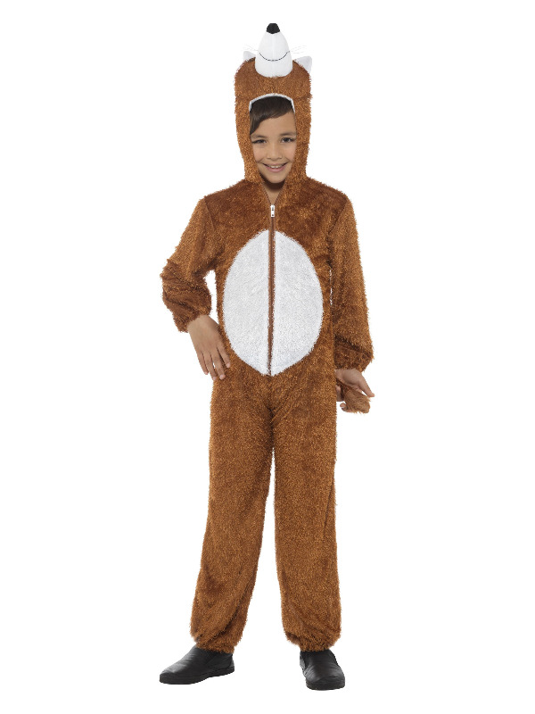 Fox Costume, Brown, with Hooded Jumpsuit