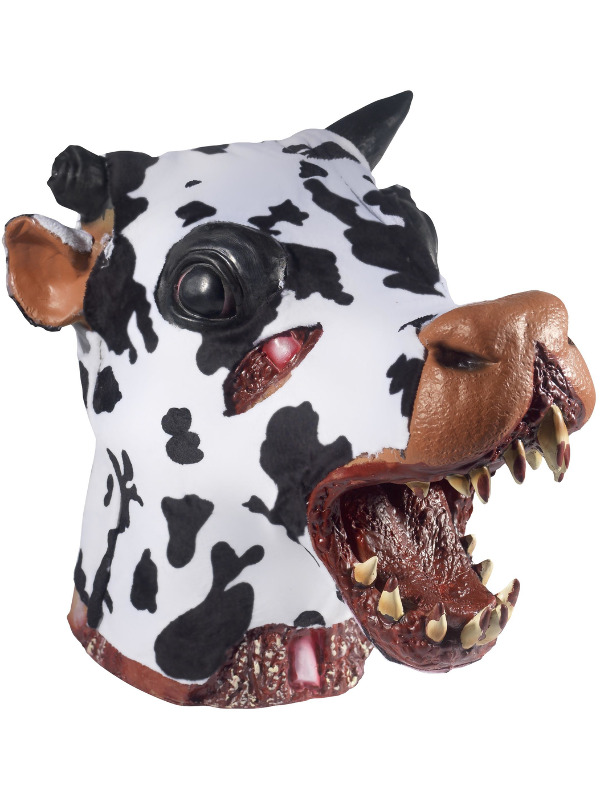 Deluxe Butchered Daisy The Cow Head Prop, Black & White, 36x32x30cm /14x13x12in