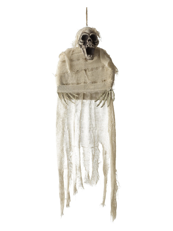 Hanging Mummy Skeleton Decoration, White, with Bandages, 70x90cm / 28inchx35inch