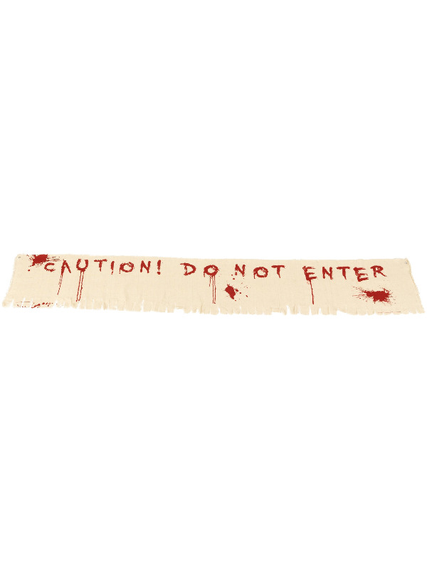 Caution Do Not Enter Bloody Banner Decoration, Cloth, 180x35cm / 71x14in