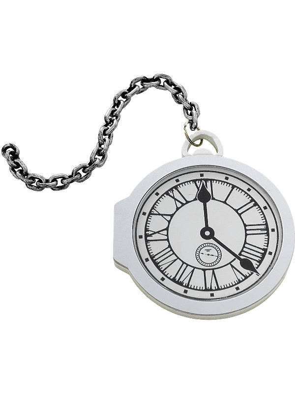 Oversized Pocket Watch, White, EVA