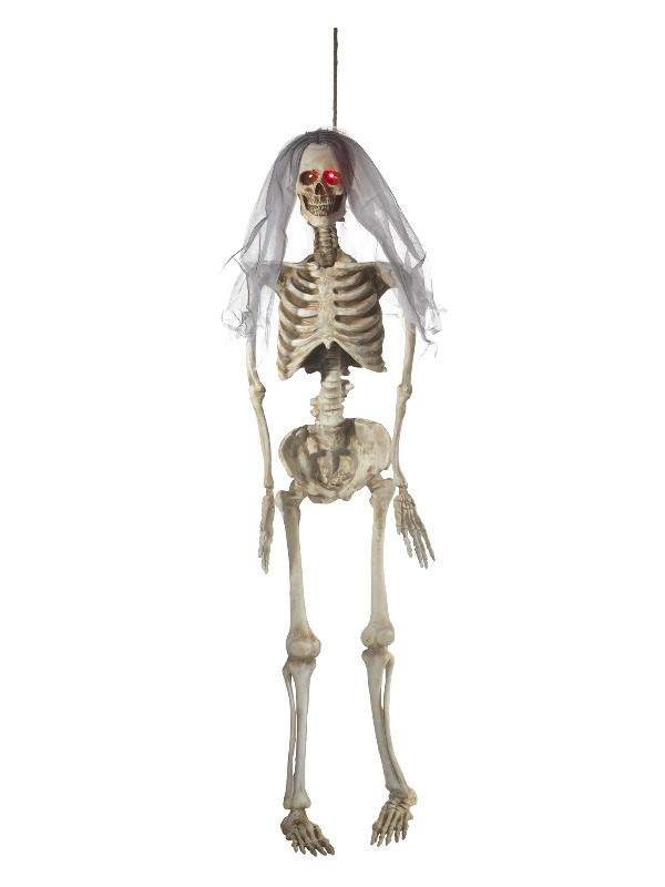 Light Up Latex Hanging Bride Skeleton Decoration, Natural, Battery Operated, 170cm / 67in