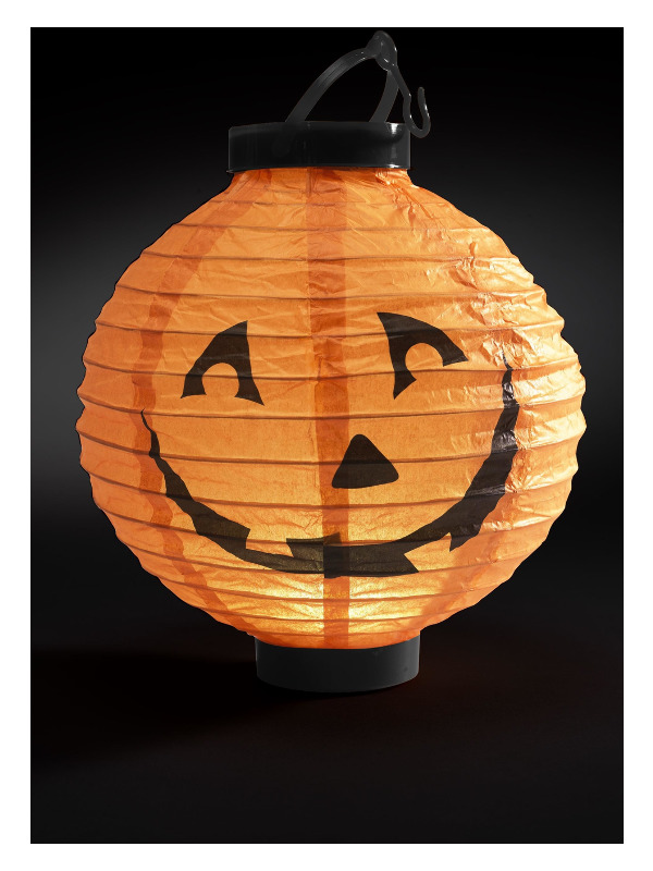 Light Up LED Paper Pumpkin Lantern, Orange, 20x7x22cm / 8x3x9in
