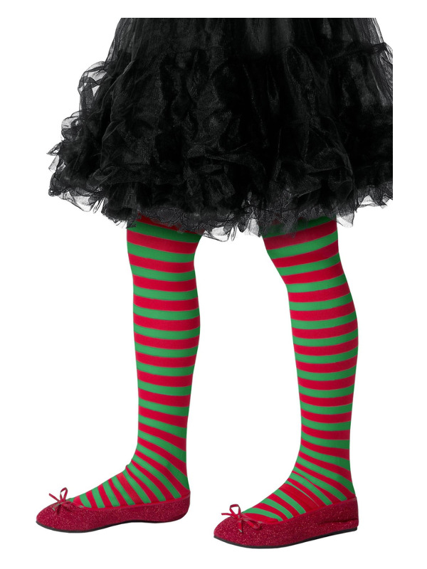 Striped Tights, Childs, Red & Green