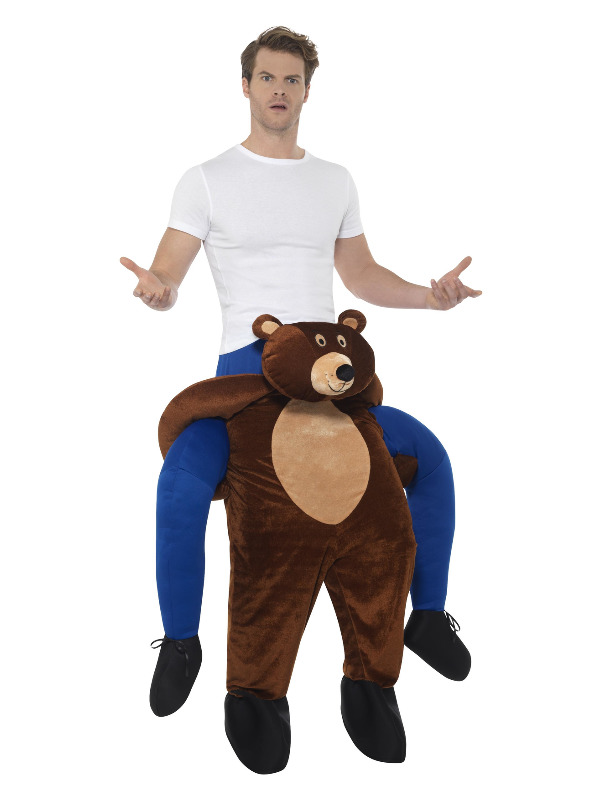 Piggyback Bear Costume, Brown, One Piece Suit with Mock Legs