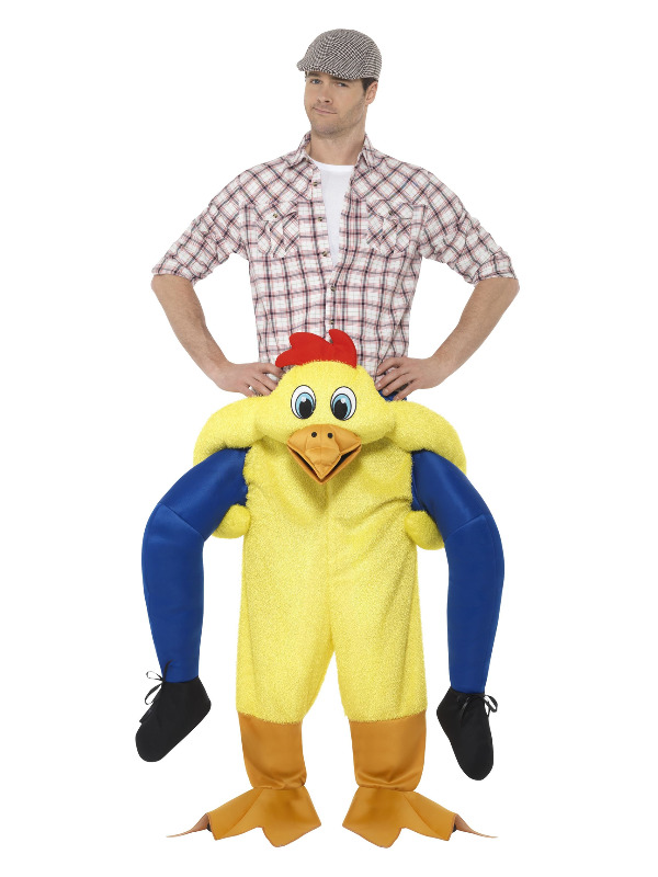 Piggyback Chicken Costume, Yellow, One Piece Suit with Mock Legs