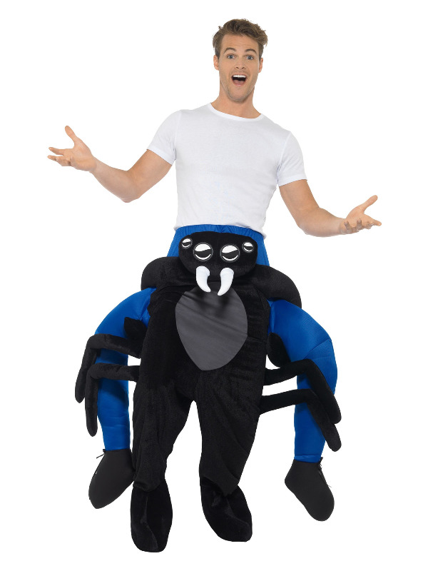 Piggyback Spider Costume, Black, One Piece Suit with Mock Legs