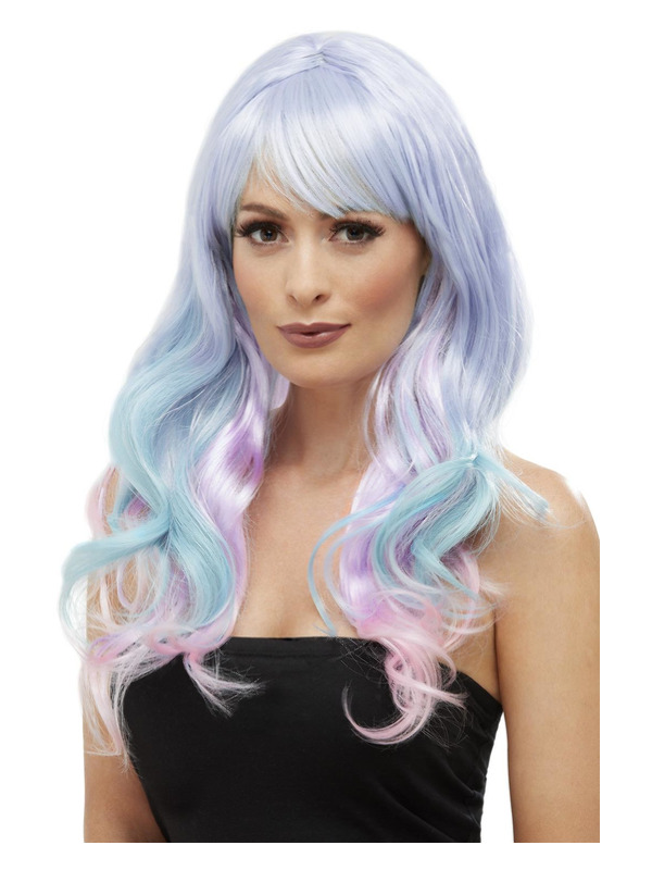 Fashion Unicorn Pastel Wig, Wavy, Long, Multi-Coloured, Heat Resistant/ Styleable