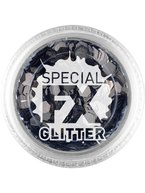 Smiffys Make-Up FX, Black, Confetti Glitter, 2g Loose