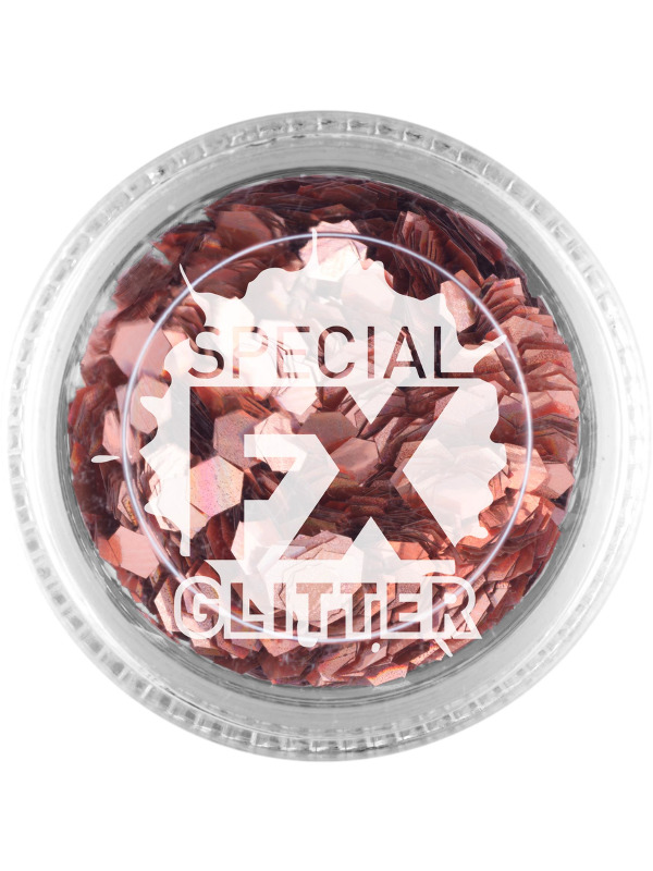 Smiffys Make-Up FX, Rose Gold, Confetti Glitter,2g, Loose