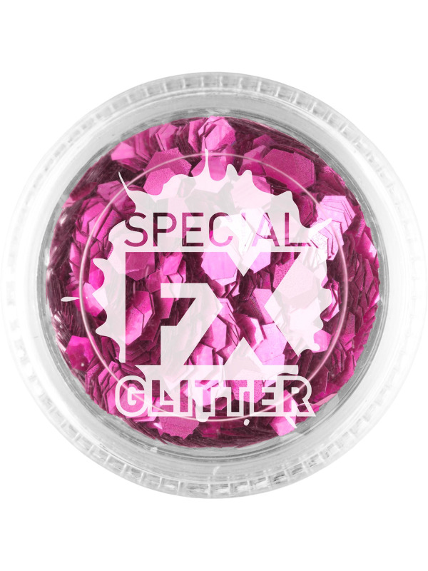 Smiffys Make-Up FX, Pink, Confetti Glitter, 2g, Loose