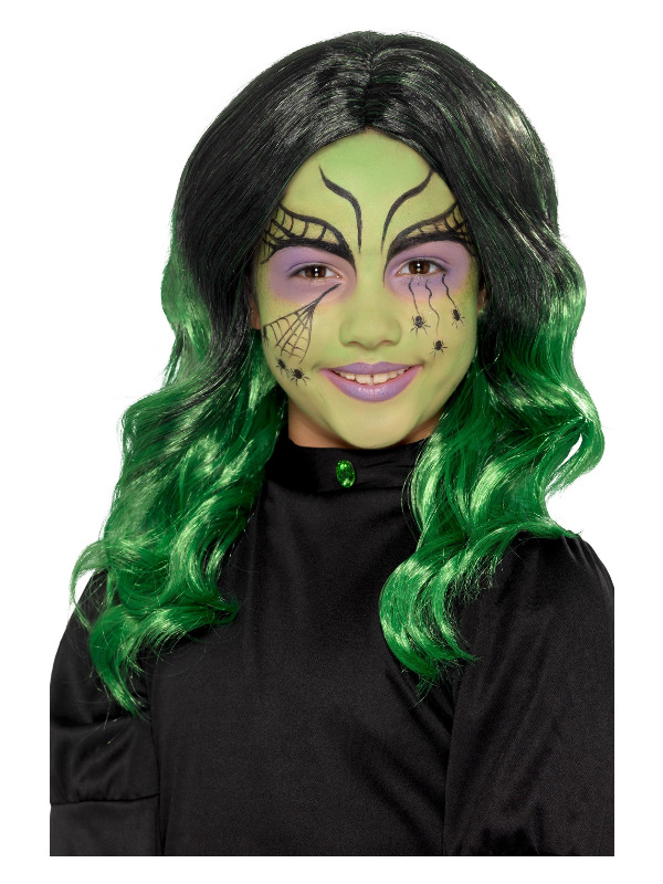 Kids Witch Wig, Black & Green